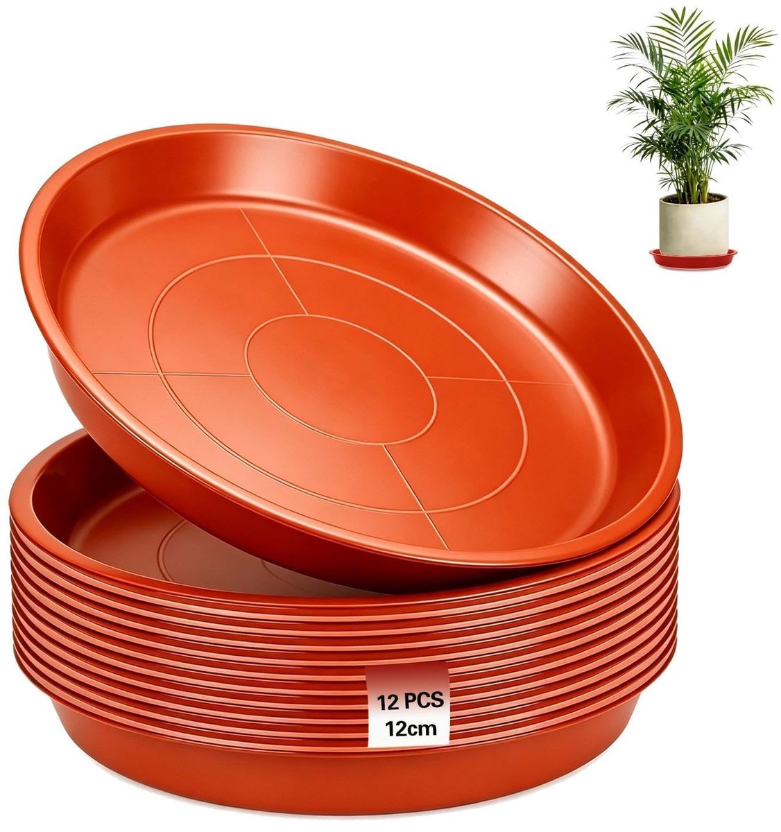 Bloempotonderzetters 12 cm - Rond - 12 stuks - Bescherming voor oppervlakken - ShopVlot