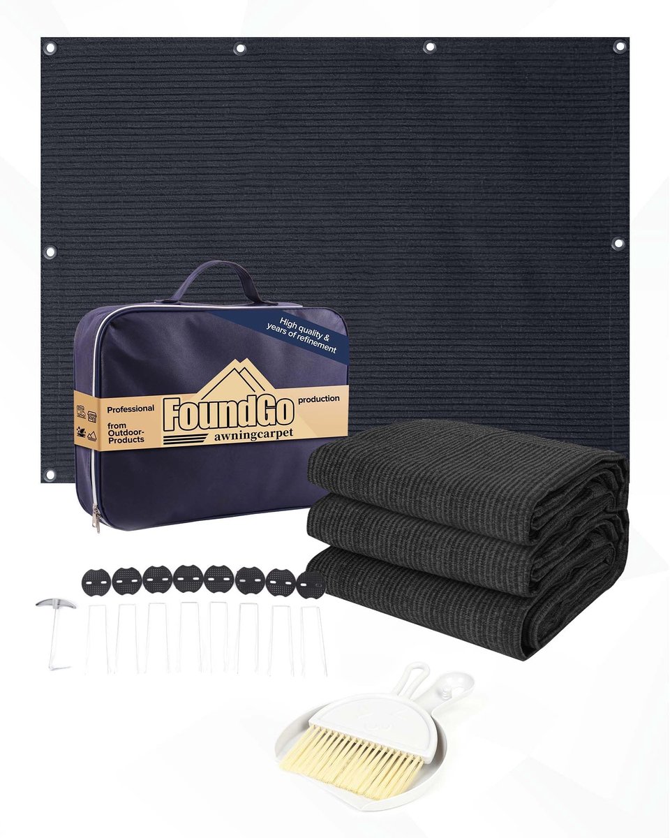 Voortenttapijt 300x600cm - HDPE 280g/m² - met zeilogen - ideaal voor camping - ShopVlot