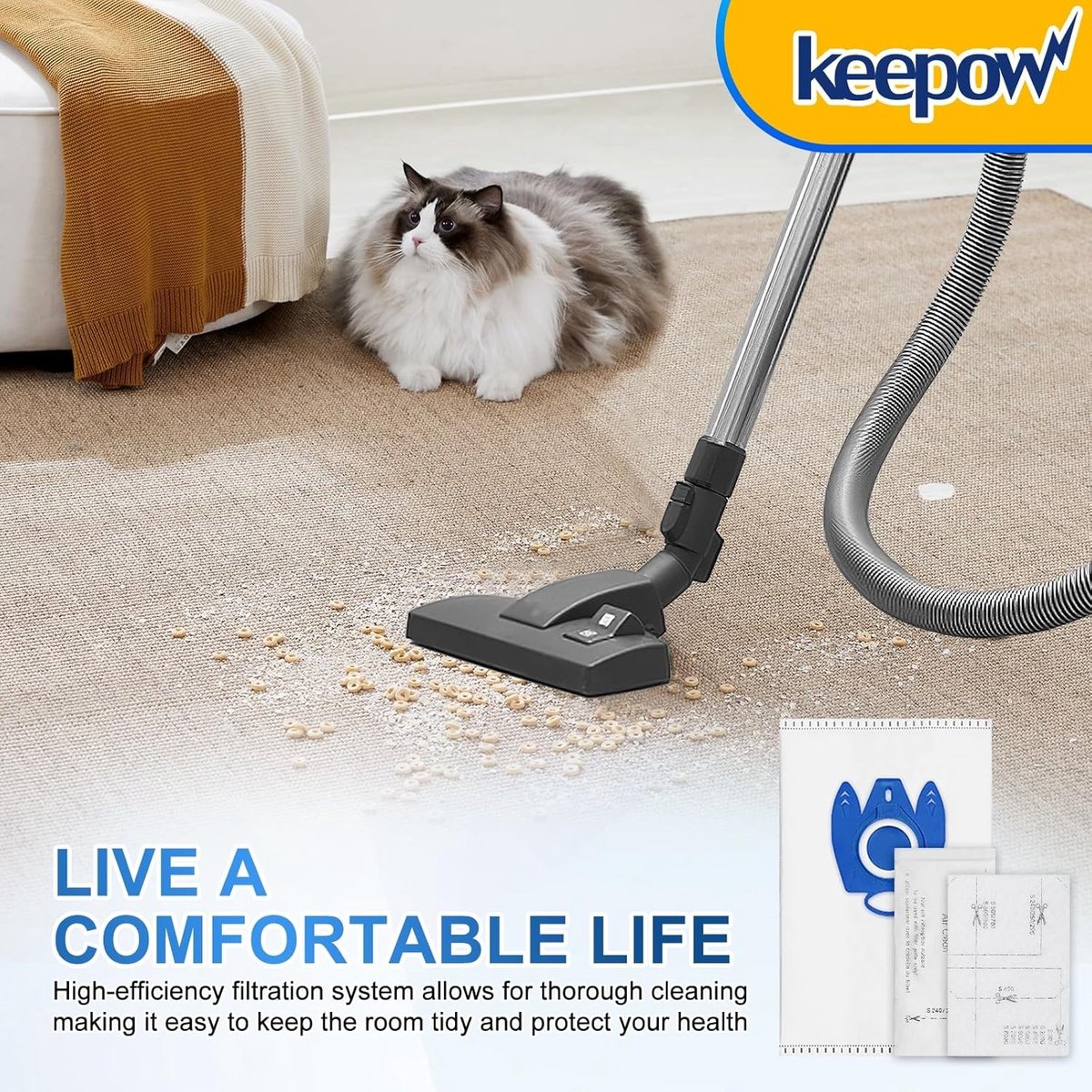 Hoover Stofzuigerzakken voor Classic C1, Complete C2, C3 - GN 3D Efficiëntie Stofzakken voor S2000, S5000 en S8000 Series - 10 Stuks voor Optimale Zuigkracht en Vuilopname
