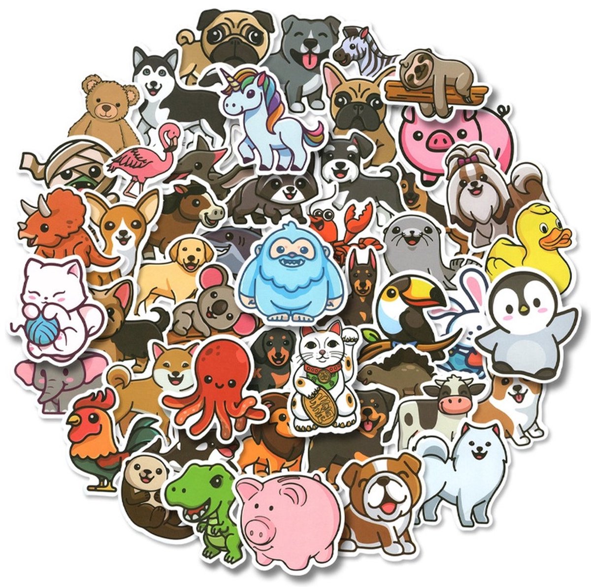 50 Schattige Dieren Stickers – Voor Kinderen