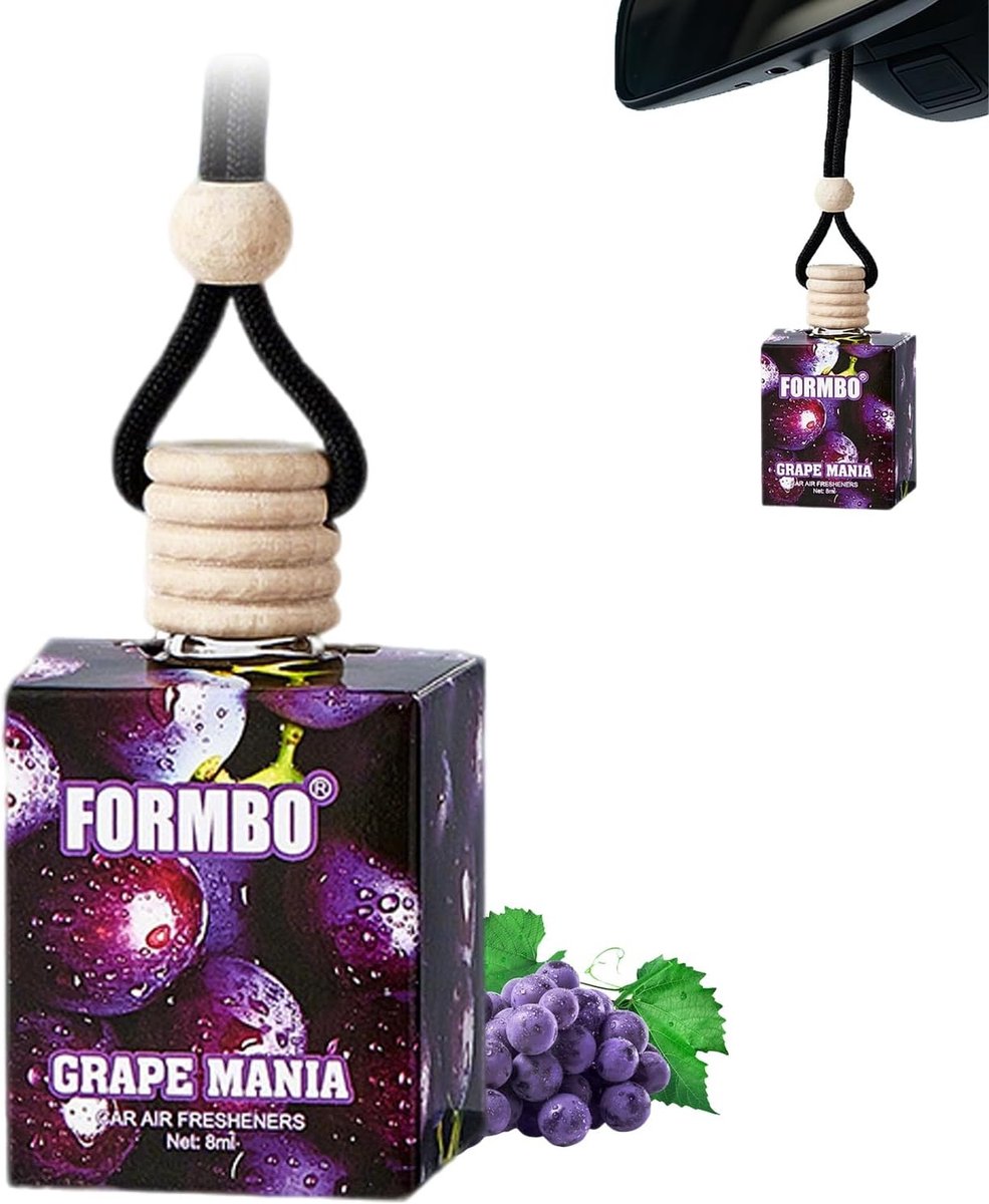 Luchtverfrisser voor Auto met Druivengeur - Sterke Diffuser, Hangende Parfumverfrisser, Duurzaam en Perfect voor Auto-interieur, Cadeau voor Mannen en Vrouwen