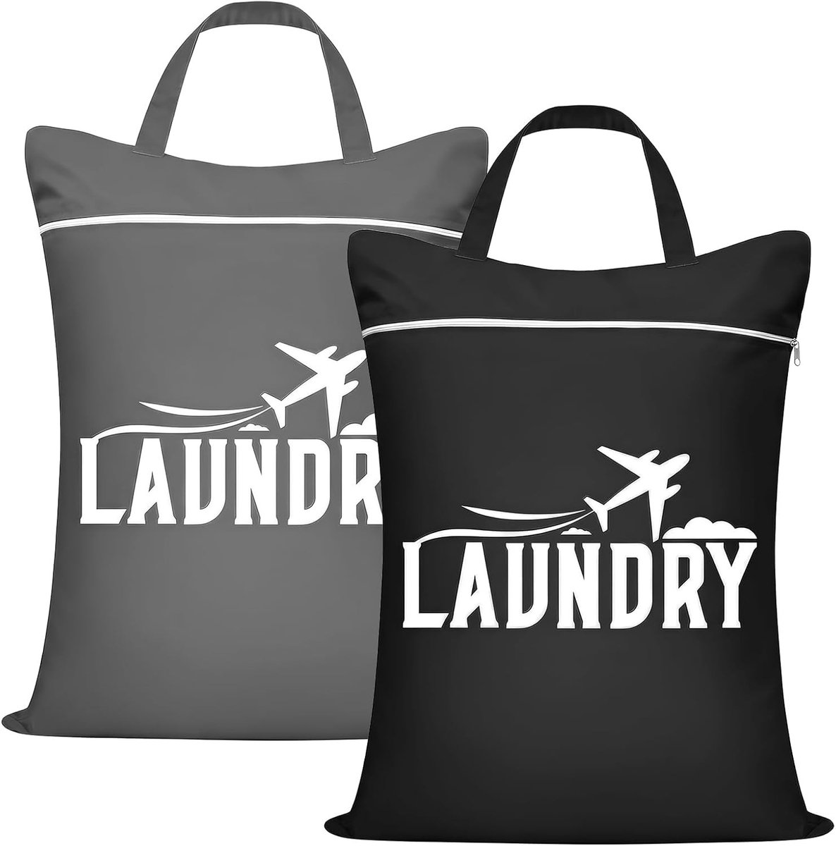Reiswaszakken set van 2, waterdicht en opvouwbaar, ideaal voor fitness en reizen, 46 x 58 cm, vuile was organiseren