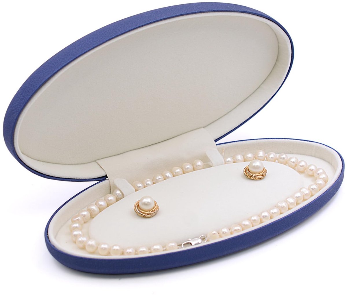 Sieradenkistje voor Parelketting - Elegant Sammet - Perfect voor Bruiloften en Jubilea - ShopVlot