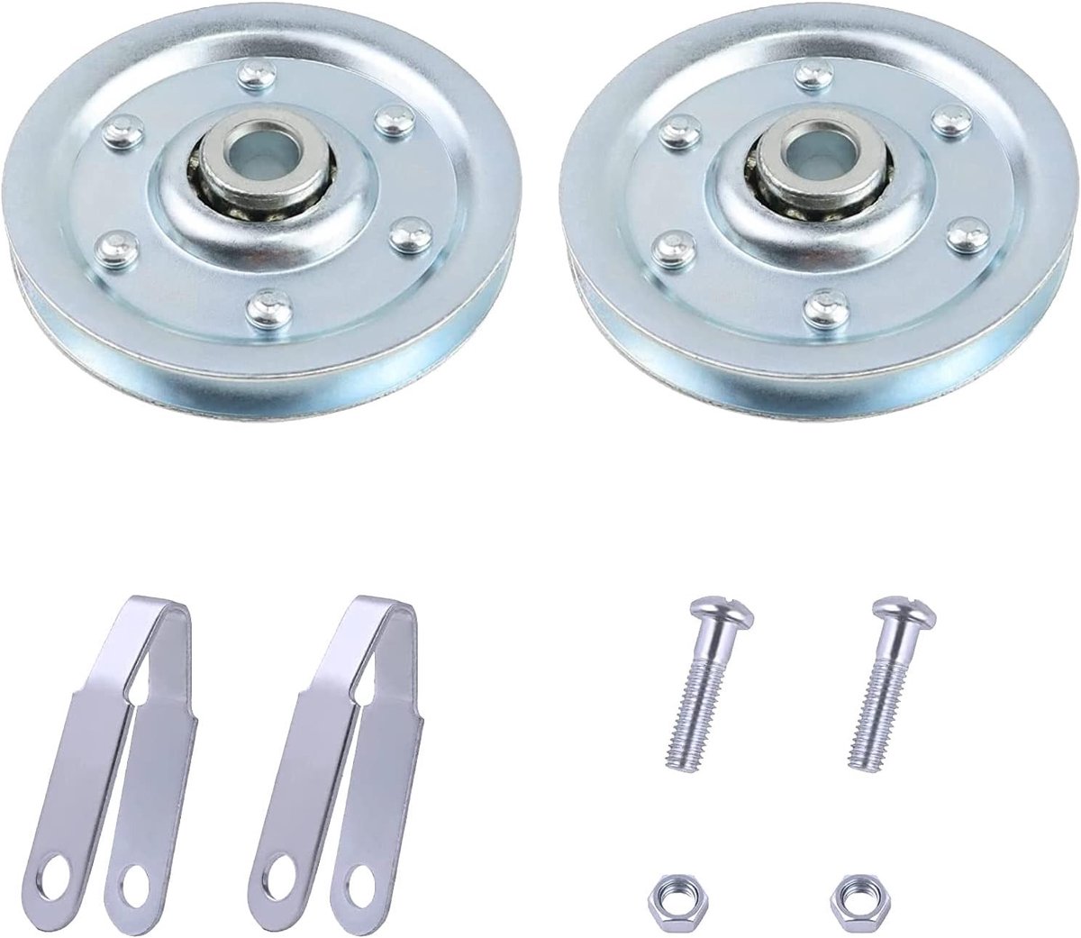 Stalen Kabel Rollen Pulley Set van 2 - Universele Lagers voor Garage Deuren en Fitnessapparatuur, Laadcapaciteit 215 kg, Ideaal voor Sport en Onderhoud
