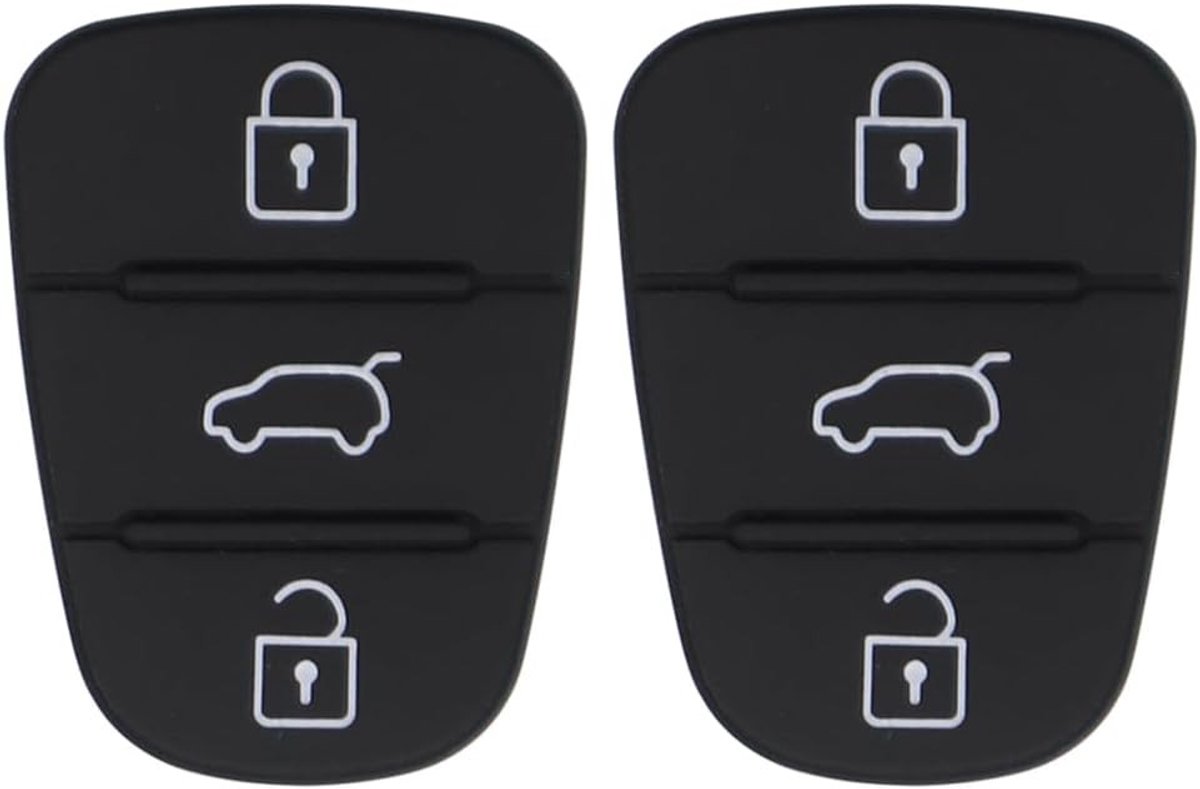 Autosleutel Toetsenbord 3-Tasten Gummi Fernbediening - Vervangende Sleutelhanger voor Kia en Hyundai met Duurzame Knoppen en Betrouwbare Functionaliteit