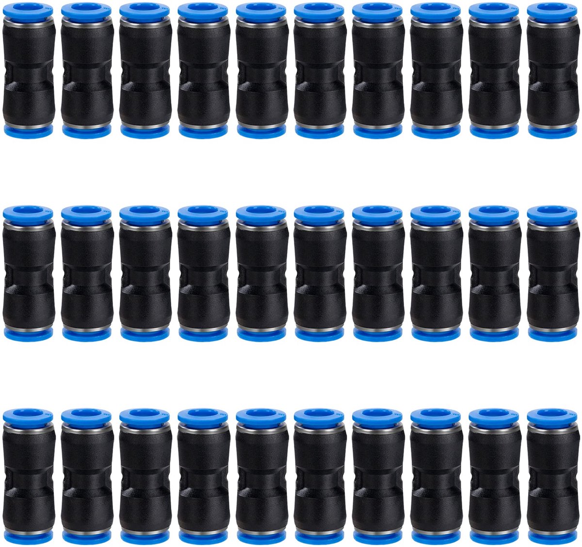 Pneumatische aansluitkoppelingen 8mm snelkoppelingsset - 30 stuks - duurzame kwaliteit - eenvoudig te gebruiken - ShopVlot