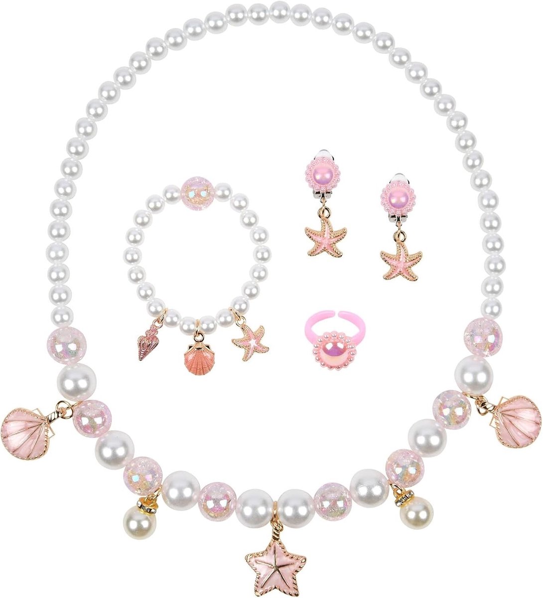 Kinderdress-up set met zeemeermin en prinses - 5-delig cadeau voor meisjes, ideaal voor verjaardagen en feestjes, gemaakt van hoogwaardige materialen