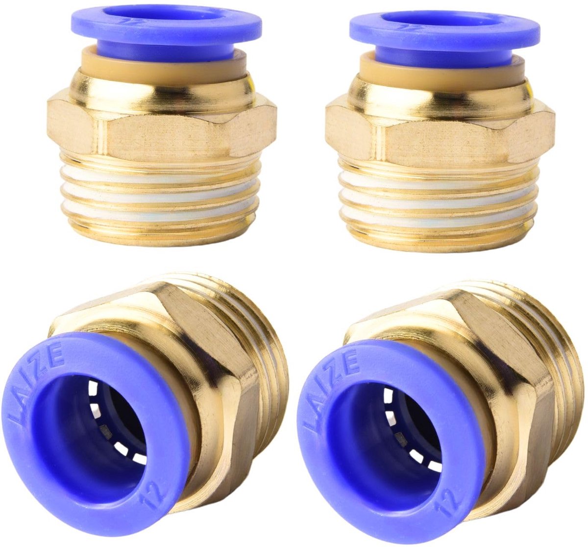 Push to Connect fittings 12 mm - 1/2 inch buitendraad - pneumatische snelkoppeling - eenvoudig te monteren - ShopVlot