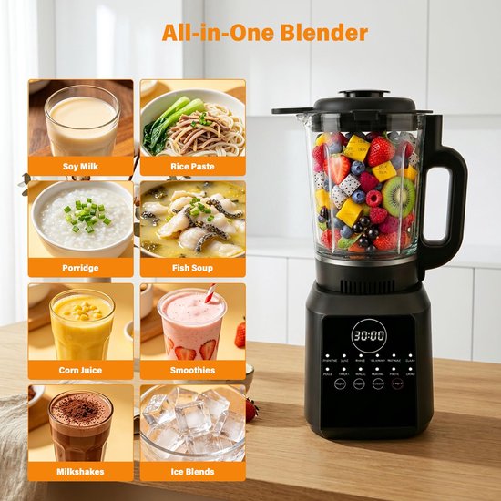 Soepmaker - Blender met Verwarming – 1,7 L – 12 Automatische Programma’s – Warmhoudfunctie – Zelfreinigend — afbeelding 2