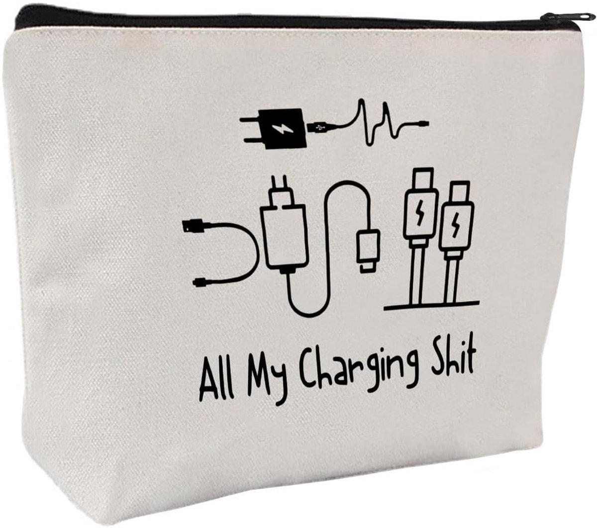 make-uptas met citaten - multifunctioneel linnen etui - oplaadbaar en leuk - ideale reistas voor school - ShopVlot