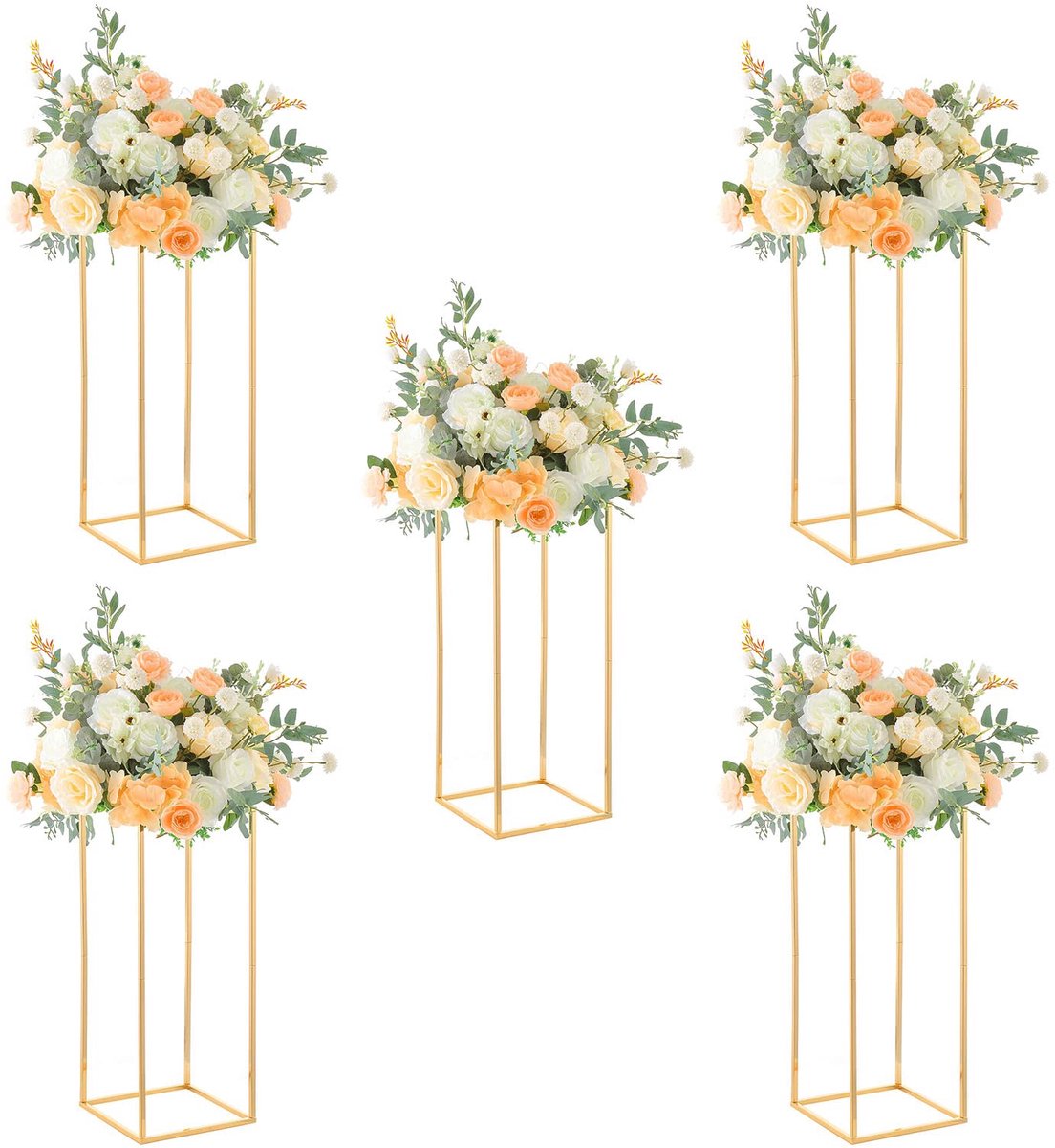 Bloem vaas 23,6 inch - gouden bruiloft vaas - 5 stuks bloem stand centerpieces - perfect voor tafel decoratie - ShopVlot