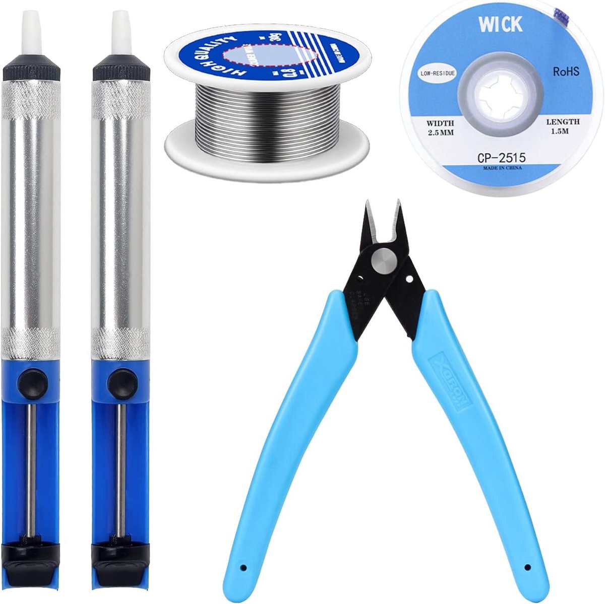 Desoldering Pomp Set met 5 Stukken, Loodvrije Looddraad, Micro Draadknippers voor Reparatie en DIY Projecten