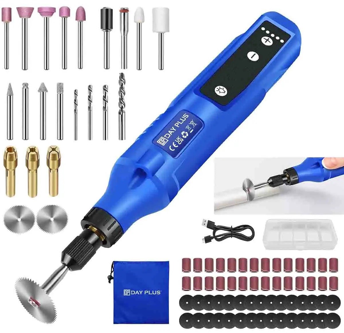 Zerova Draadloze Multitool - Polijstmachine - Poetsmachine Auto - Polijstschijven - Poliermachine - Schuurmachine - Blauw