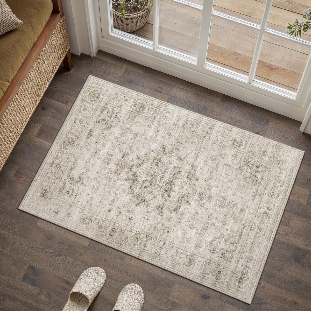 Entree Tapijt 60x90cm - Vintage Beige - Antislip - Machinewasbaar voor Keuken en Kantoor - ShopVlot