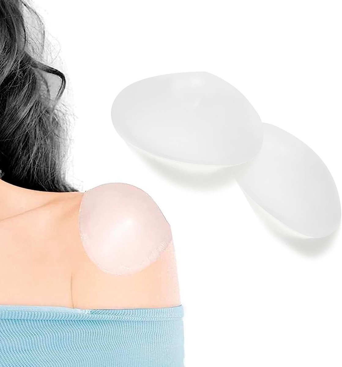Zachte en Onzichtbare Schouderpads van Silicoon - Zelfklevende Push-up Pads voor Dames en Heren (1 Paar, Transparant, One Size) - Verbeter je Silhouet en Comfort