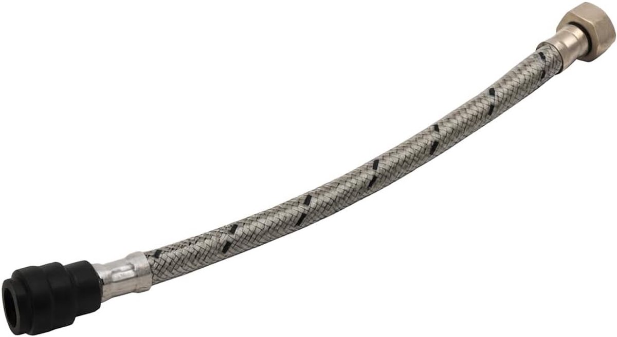Flexibele kraanverbinder 15mm x 1/2" - 30cm x 12mm - Rvs met messing - Eenvoudige installatie zonder gereedschap - ShopVlot