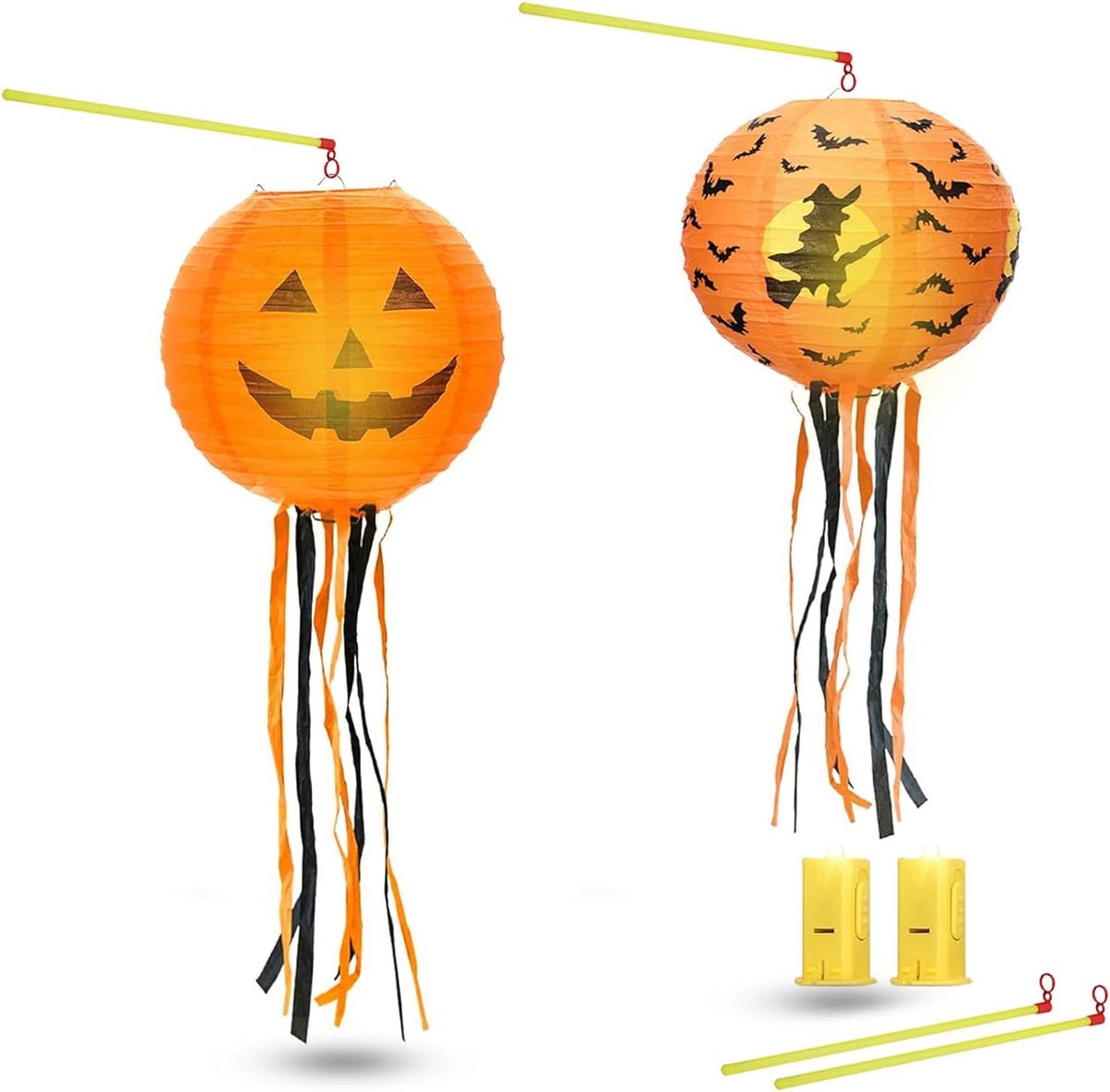 Halloween pompoenlantaarn - opvouwbaar papier - decoratief voor thuisfeest - creëer een betoverende sfeer - ShopVlot