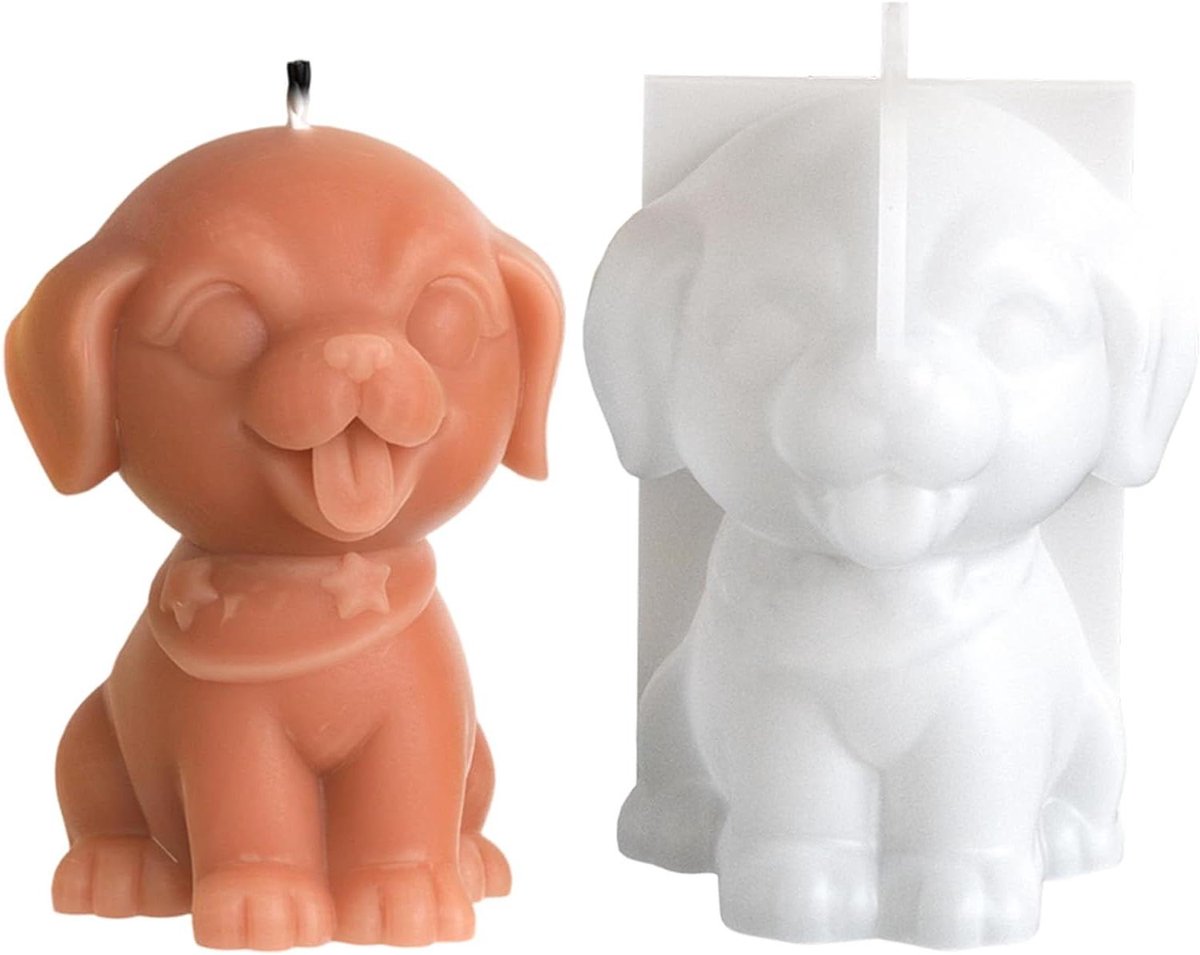 Hondenmal - Gipsmal Dieren - Decoratie Maken - Hondenvorm Ontwerp - 4.5x4.5x6 cm - 003