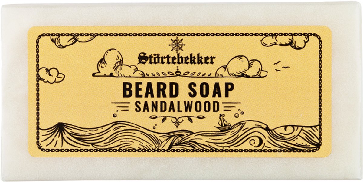 Störtebekker® Premium Vaste Baardzeep Sandelhout - Vegan Beard Soap Heren - Reinigt & Verzorgt de Huid onder je Baard - Rijke Schuimvorming - Handgemaakt in Nederland - Zonder Parabenen & Sulfaten - Plasticvrij - 80g