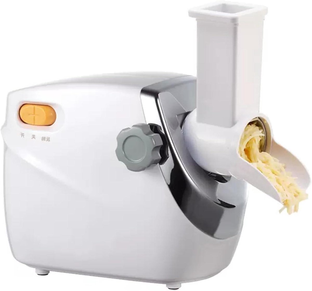 Elektrische Kaasrasp - Voedselbereider Groentesnijder - Snel Ingrediënten Snijden - Krachtige 300W Motor - 38 kg - Zilver