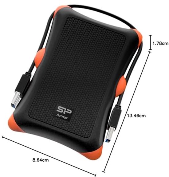 Draagbare Externe Harde Schijf 1TB - Shockproof USB 3.0 voor PC, Mac, Xbox en PS4 - Zwart — afbeelding 2
