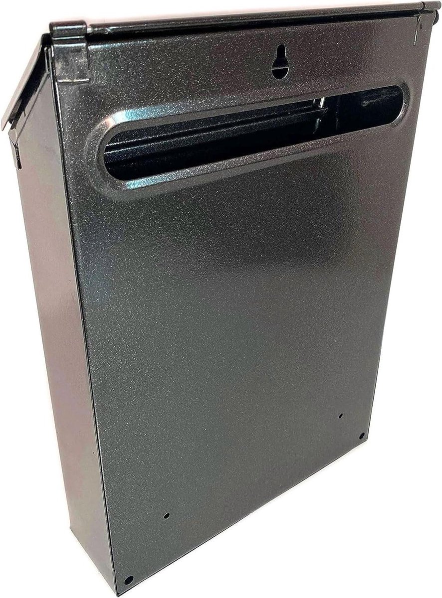 Brievenbus staal - Postbak buiten - Post ontvangen - Met decoratief regendak - 30 cm hoog - Zwart