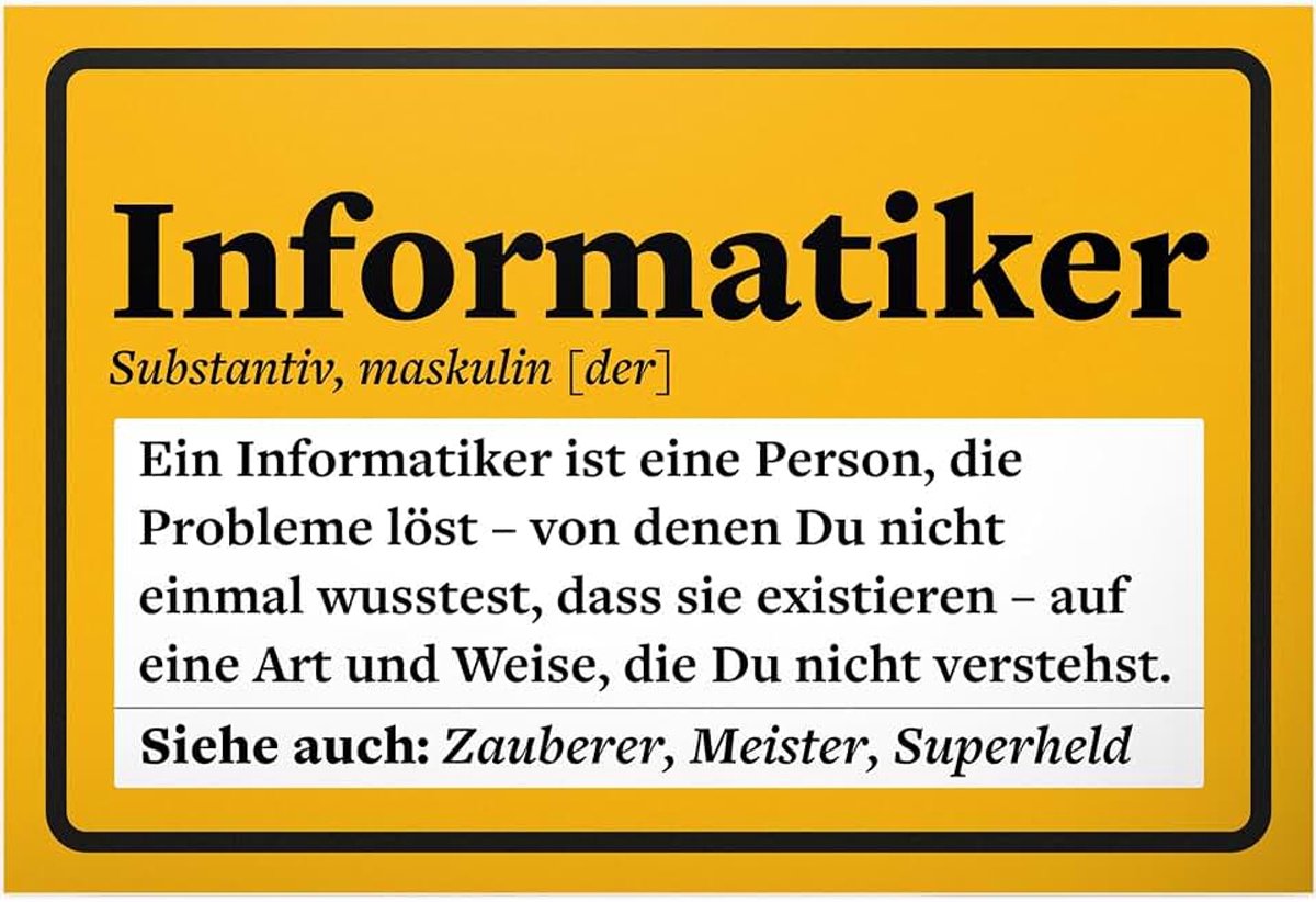 Informatiker - plastic bord - decoratie afstuderen van de studie kaart studie afstuderen wenskaart cadeau - feestdecoratie IT decoratie geschenkidee programmeerder geschenk student