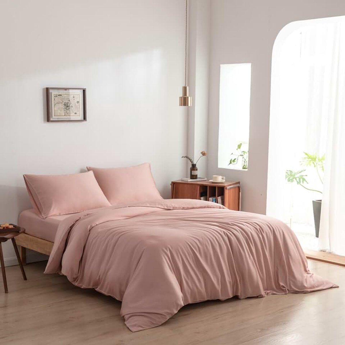 Dekbedovertrek met Knoopsluiting - 140x200 cm - Cuddle Pink - 100% Biologisch Bamboe - 400 TC - OEKO-TEX