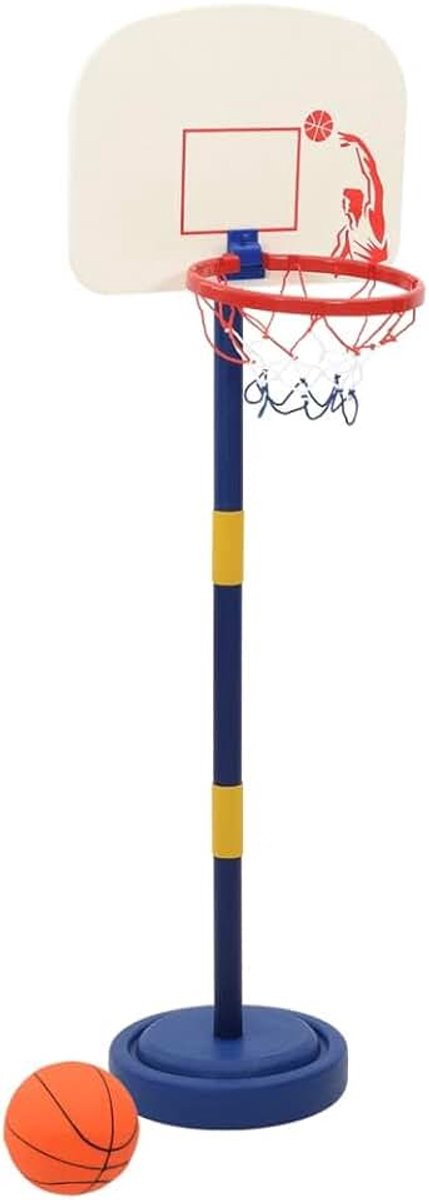 Basketbalkorf voor kinderen, verstelbaar, 90-121 cm, basketbalstandaard met bal en pomp, outdoor en indoor speelgoed voor jongens en meisjes