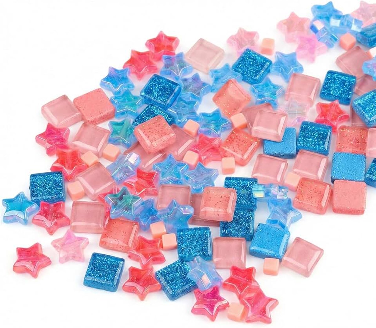Mozaïektegels, kristalmozaïekset in verschillende kleuren, mozaïekstukken van glas voor creatieve vrije tijd (mozaïekmix en match (200 g))
