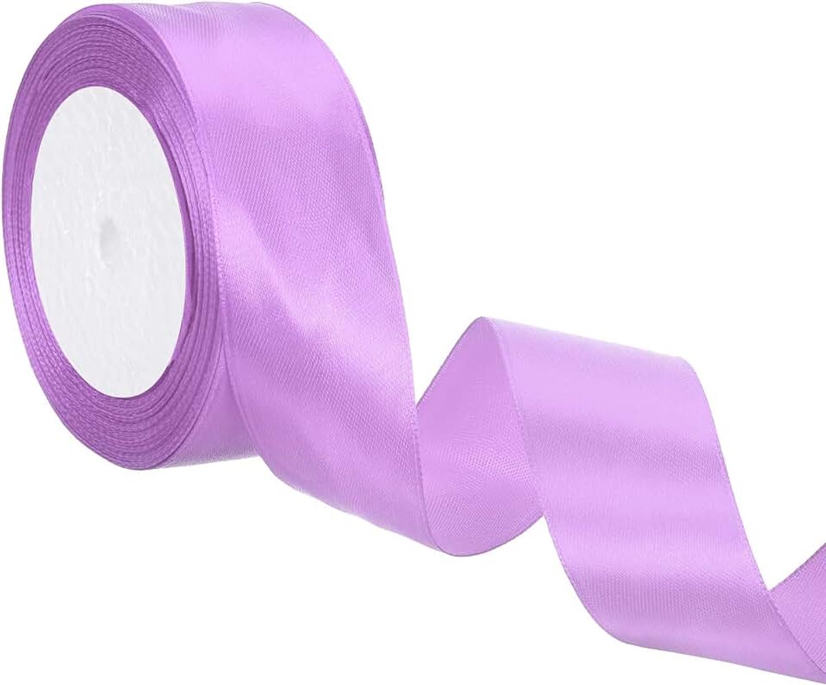 24 Iarden 24 Iarden 3,5 - 2,5 cm lichtpaars satijnen lint van polyester vaste band voor geschenken kransen handwerk verpakking bruiloft boeket accessoires
