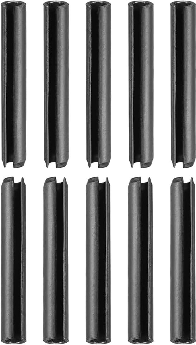 5 mm x 40 mm (DxL) geribbeld, veerstift, 30 stuks, ideaal voor automatische reparaties en mechanische projecten, zwart
