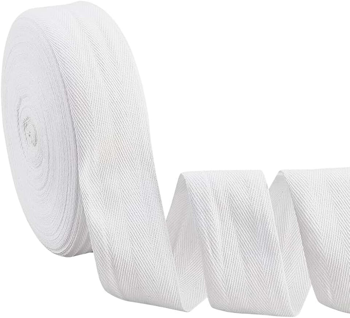 Linten, 50 mm breed witte visgraaten katoenen riemen platte katoenen visgraatkoorden voor woondecoratie verpakking geschenken breinaaien doe-het-zelf handwerk, 1 mm dik