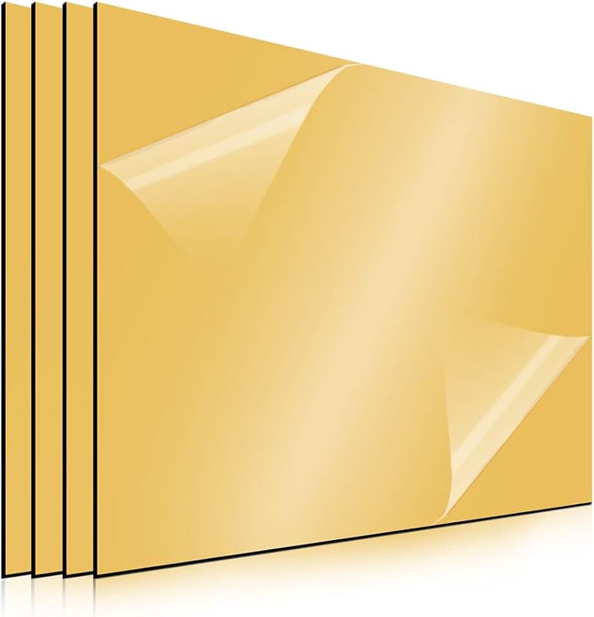 Plastic platen, 30 x 20 cm, lasergraveerplaat, lasergraveerplaat, 1,3 mm, graveerplaat, lege lasers voor graveren, schilderen, doe-het-zelf ambachten, snijden (goud)