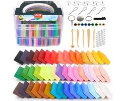 Kleiset - Klei met Tools - Boetseerklei - 46 Kleuren - Ovenhardend - Veiligheid & Niet Giftig - Klei Voor Modelleren - Voor Kinderen en Knutselaars - Cadeau