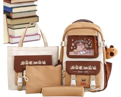 Capybara Schooltas - Kinderrugzak - School en Vervoer - Met Pennenhouder - 31x15x46 cm - Multicolor