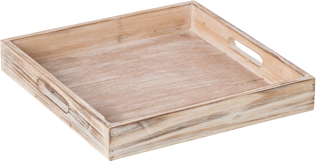 J-Line Decoratief dienblad - dennenhout - beige