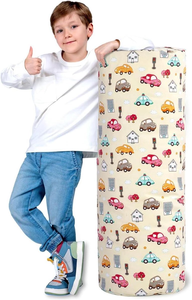 Zitzak Opbergzak - Knuffel Opberger - Speelgoed Opbergen - Met Zitting - 33 x 90 cm - Meerdere Patronen