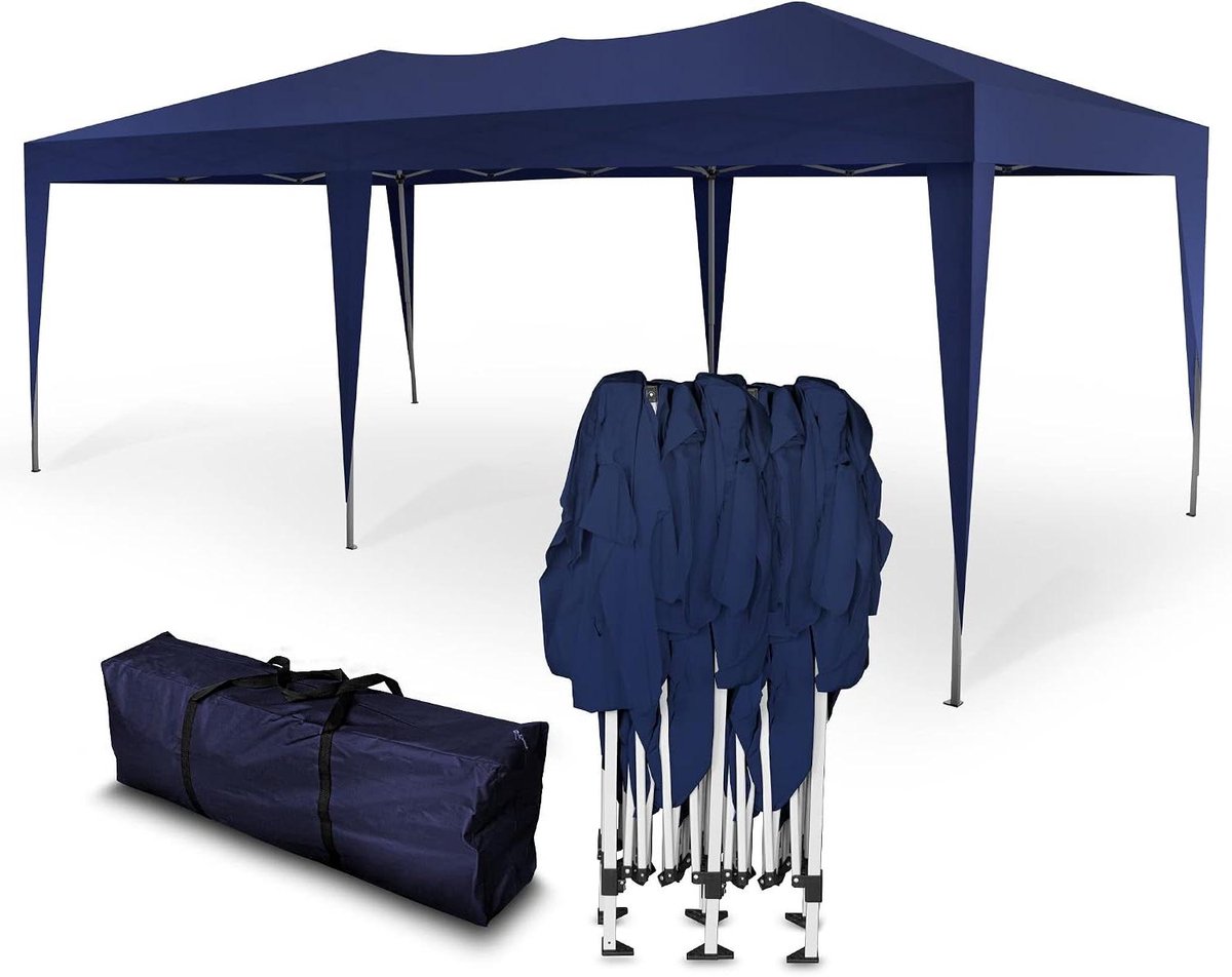 Vouwpaviljoen - Pop-up tent - Feestelijke Bijeenkomsten - Waterdicht Ontwerp - 3 x 3 meter - Blauw