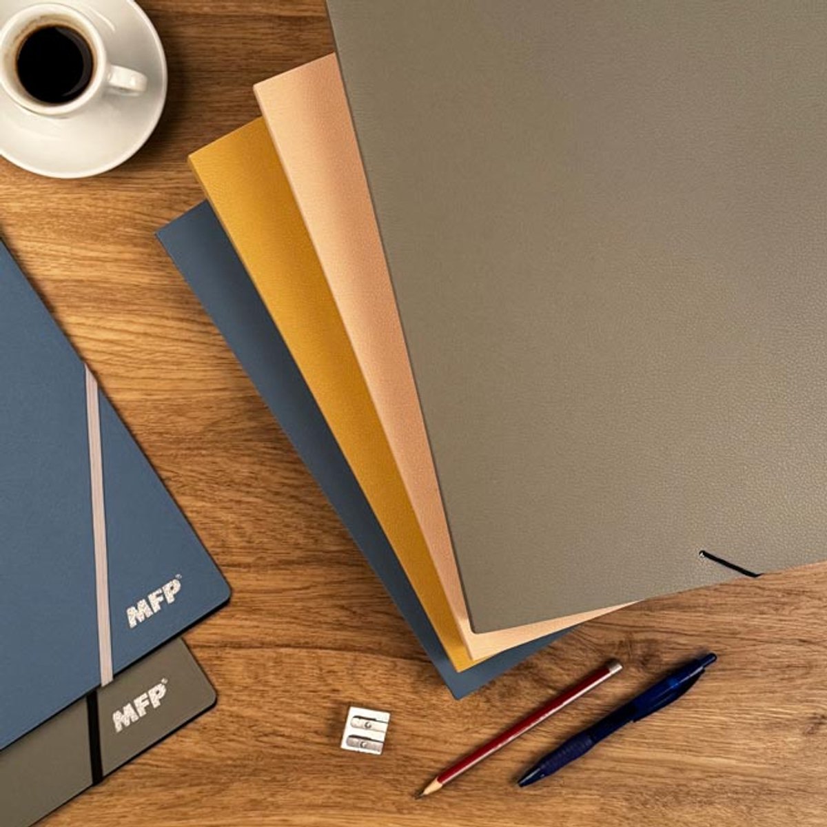 MFP PVC A4 Map met Elastiek - Blauw