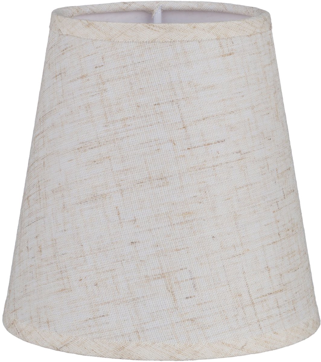 Kleine beige lampenkap kegel linnen E14 16cm