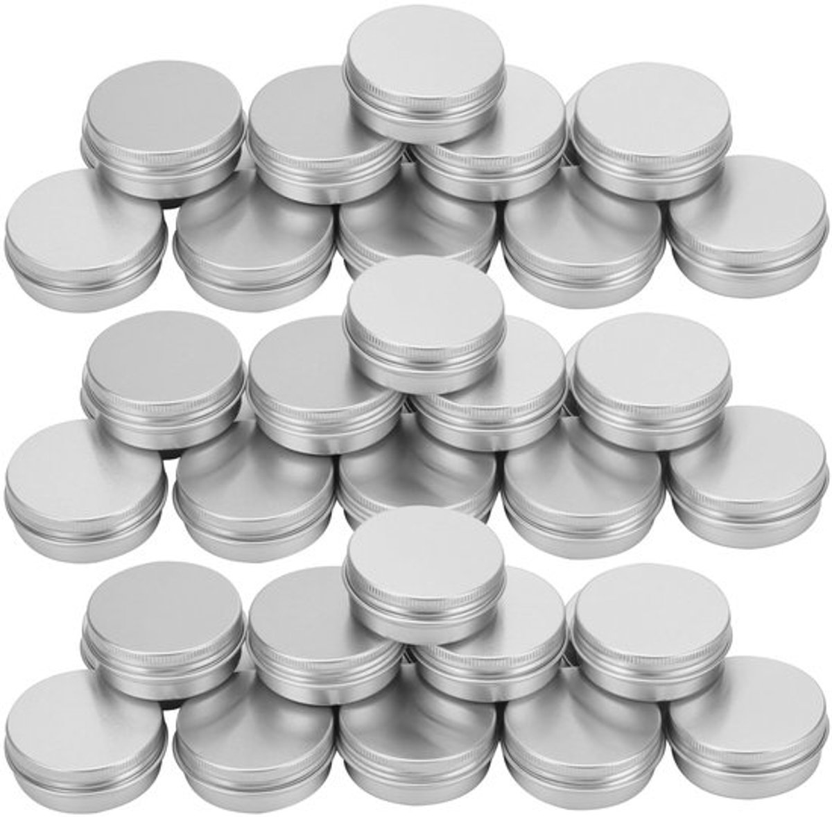 Aluminium Blikjes 30 Stuks - Ronde Blikken - Lege Reiscontainers - Schroefdeksel - Voor Make-up/Sieraden - 30ml/1oz Inhoud - Opbergblikjes