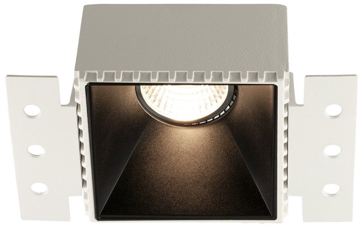 Fantasia Casso vierkante randloze inbouwspot zwart, GU10 fitting, lichtbron excl., 84x55 mm