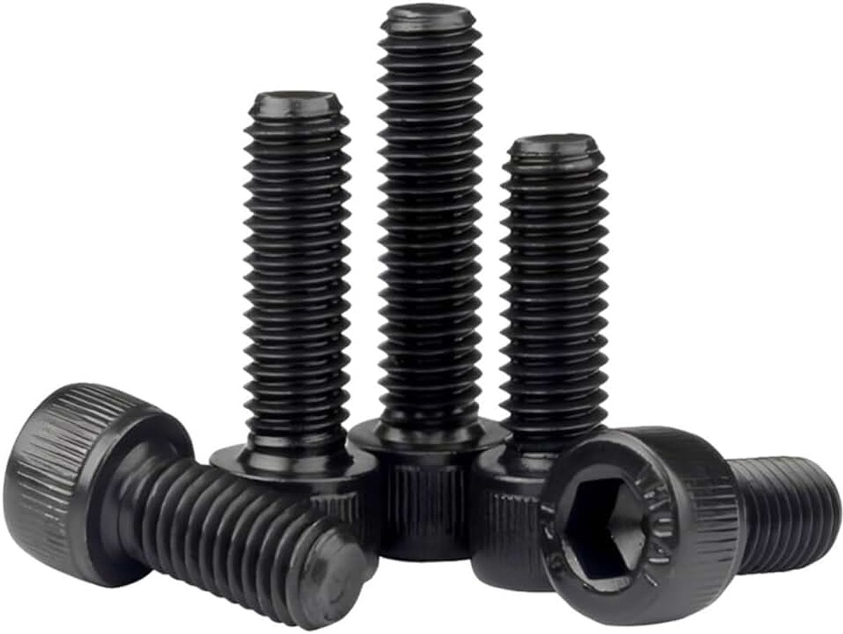 20 stuks M4 X 10mm Cilinder zeskantkop bouten - Zeskantbouten zeskantkopbout 304 Roestvrijstalen Schroeven voor reparatie bevestigingsmiddel, zwart