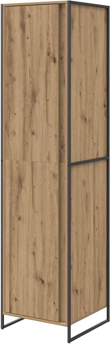 Kledingkast Deuren - Opbergkast Slaapkamer - Kleding Opbergen - Industrieel Design - 2 Stuks 50x200cm - Eiken