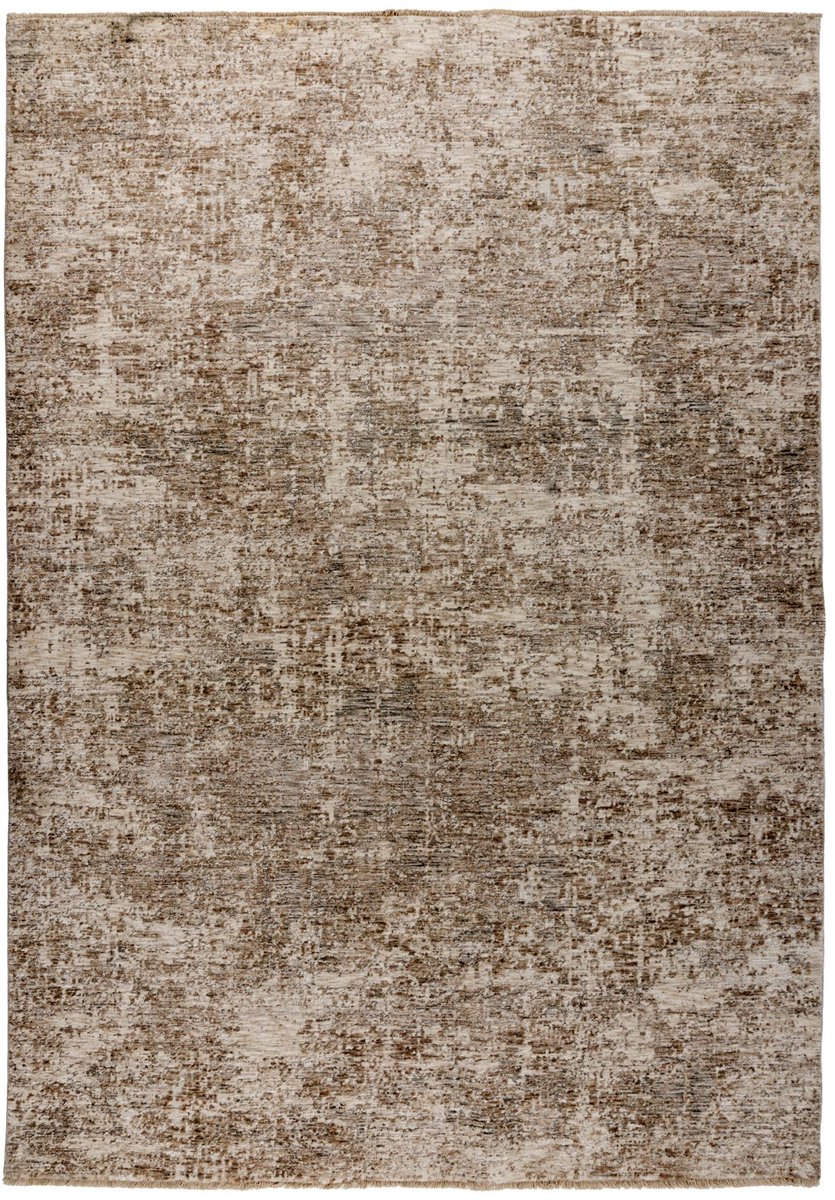 Padiro laagpolig vloerkleed 80 x 150 cm - creme - vintage - met franjes - geschikt voor vloerverwarming - van polyester