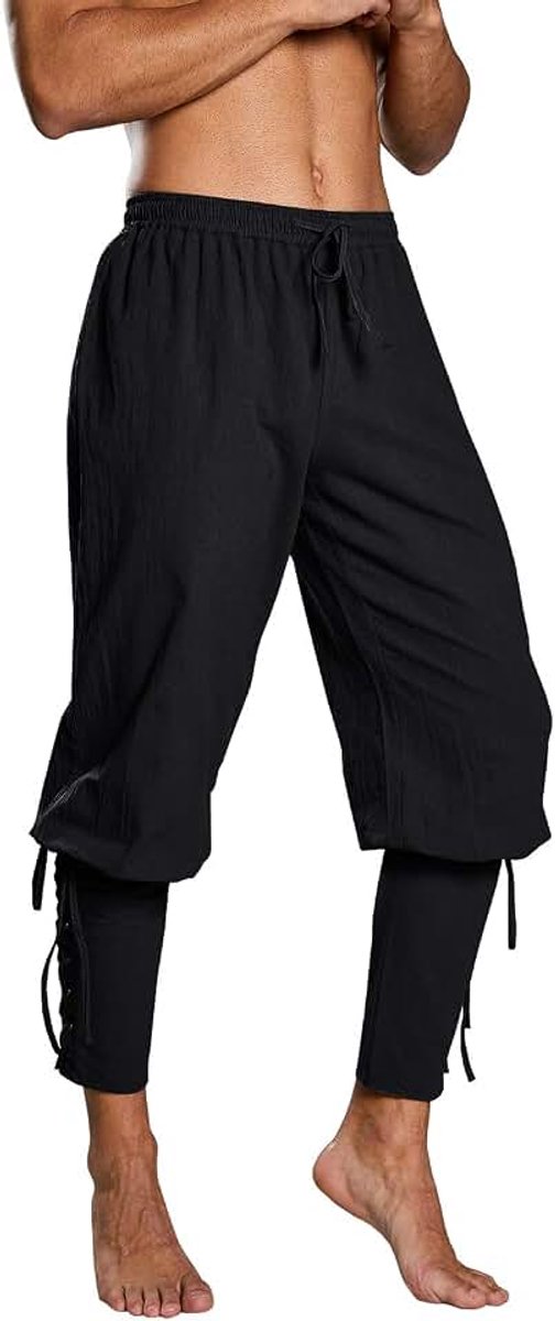 Piratenbroek voor heren, middeleeuwse broek, cosplay kostuum, veterbroek, renaissance, Viking, steampunk, vrijetijdsbroek