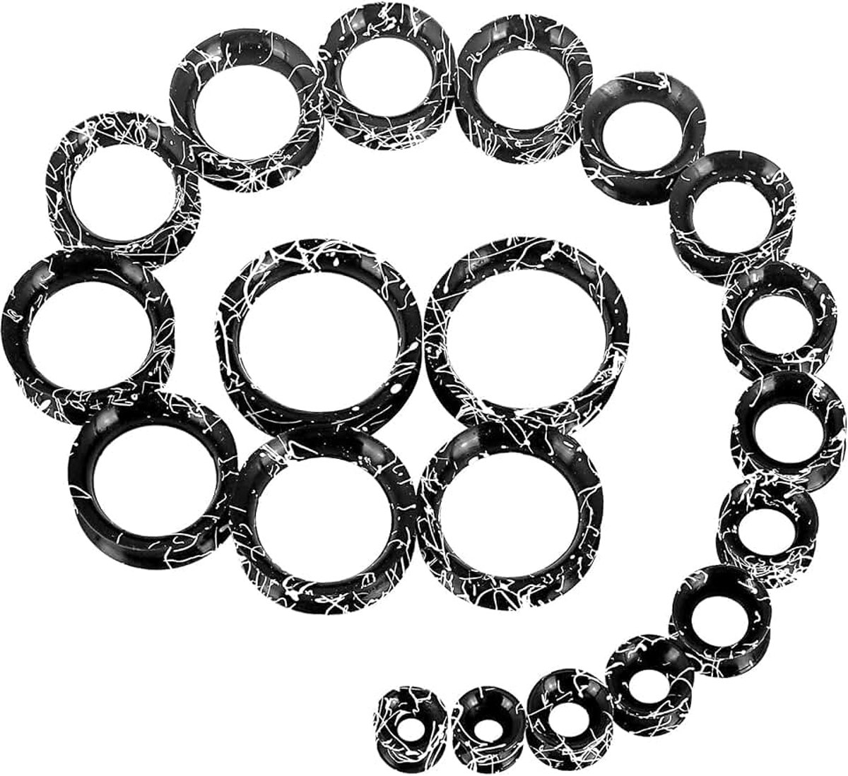 Set van 20 / 10 paar zachte / harde siliconen tunnels set expander set oorpiercing sieraden double flared flexibele stretching expander