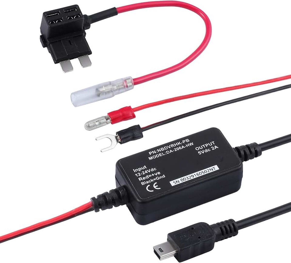 Hardwire Kit Auto Dash Cam voor Nextbase 512.512G, 402G, 412.312GW, 302G, 112.212, 312.202, 101 en DUOcar Camera Standaard Size Fuse