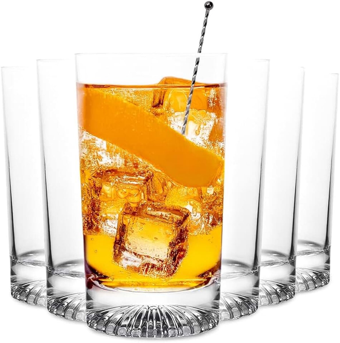 Longdrinkglazen "Scotland", 400 ml, latte macchiato glazen en drinkglazen, 3 mm glasdikte, ideaal als matcha-glazen, cocktailglazen en waterglazen, vaatwasmachinebestendig en